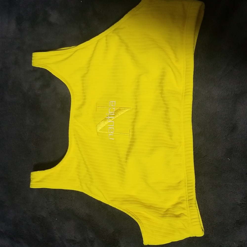 Vintage high neck nautica yellow swim top
